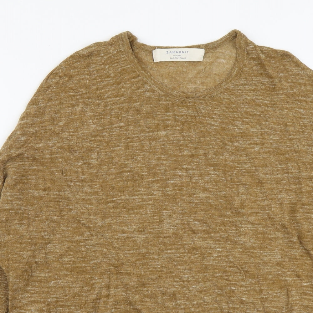 Womens UK Size S Zara Brown Pullover Jumper