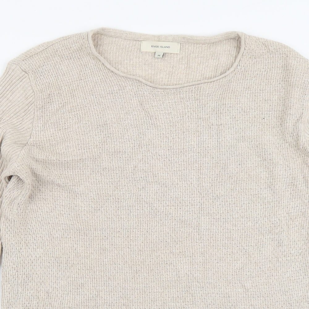 Womens UK Size M River Island Pink Pullover Jumper