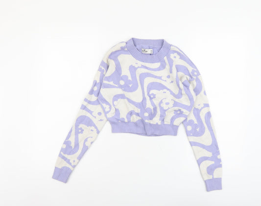 Womens UK Size 2XS Hollister Purple Pullover Jumper