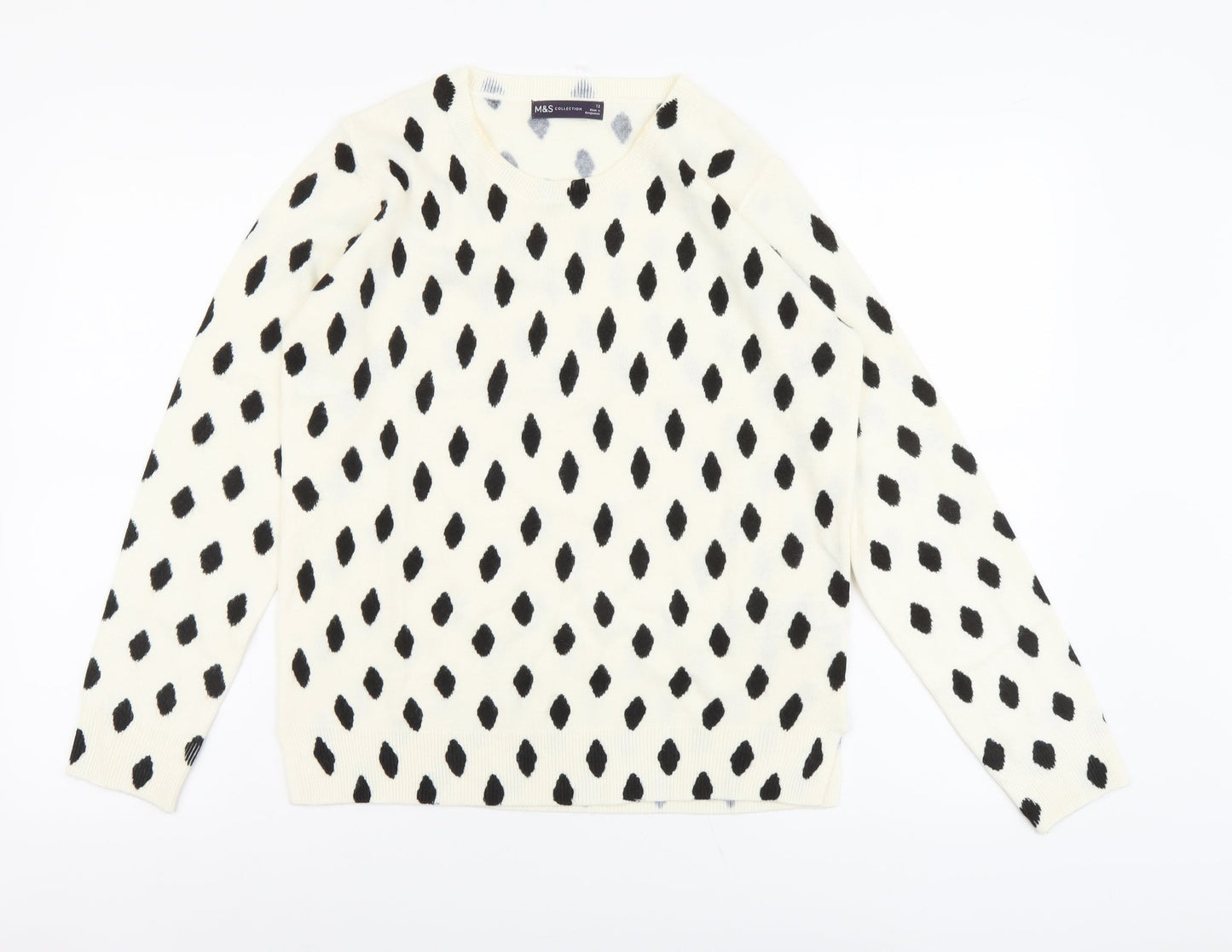 Womens UK Size 12 Marks and Spencer Ivory Pullover Jumper