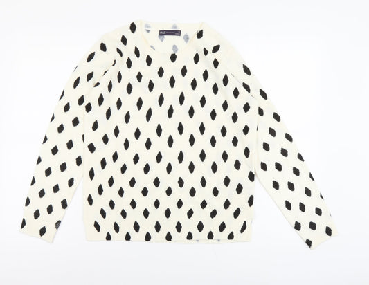Womens UK Size 12 Marks and Spencer Ivory Pullover Jumper