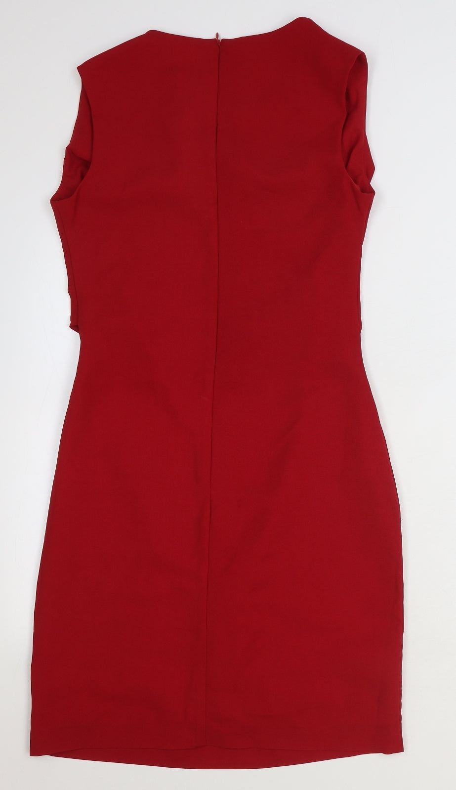 Studio N.L.E Womens Red Polyester A-Line Size 12 Cowl Neck Zip