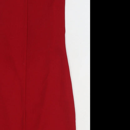 Studio N.L.E Womens Red Polyester A-Line Size 12 Cowl Neck Zip