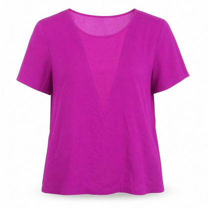 Womens UK Size 10 Warehouse Purple Basic T-Shirt