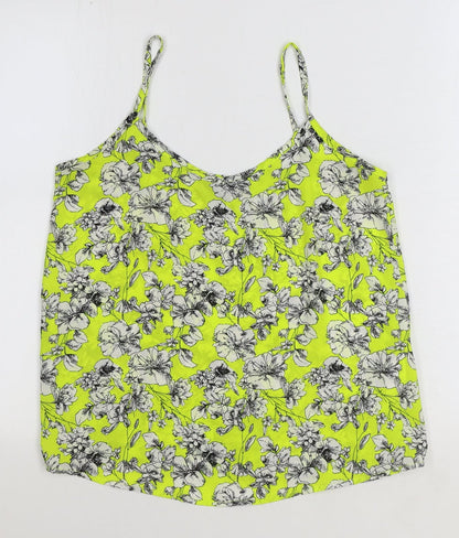 Womens UK Size 8 New Look Yellow Basic Tank