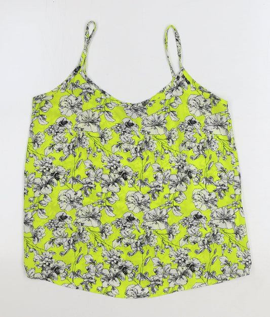 Womens UK Size 8 New Look Yellow Basic Tank