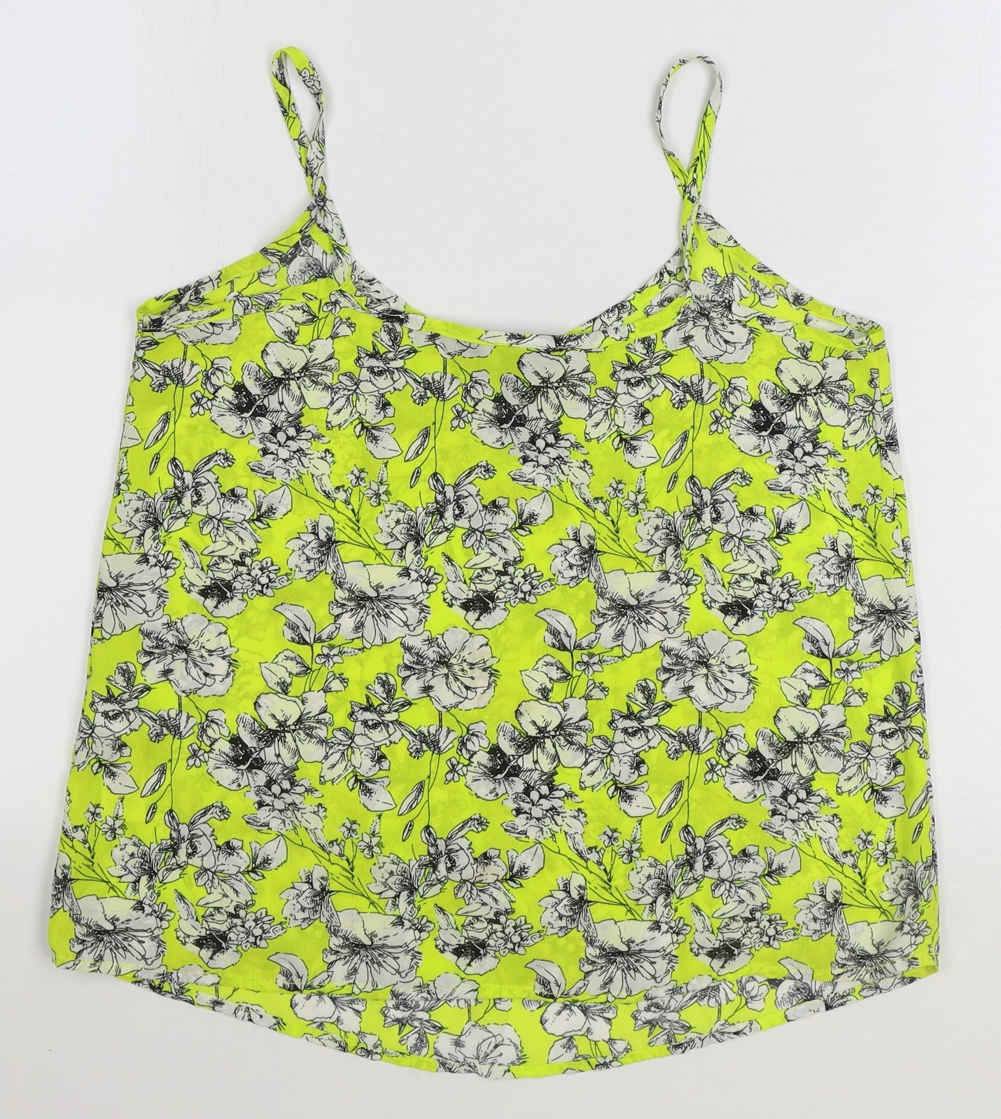 Womens UK Size 8 New Look Yellow Basic Tank