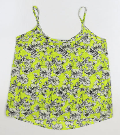 Womens UK Size 8 New Look Yellow Basic Tank