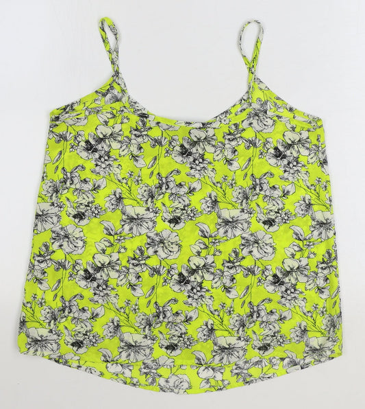 Womens UK Size 8 New Look Yellow Basic Tank