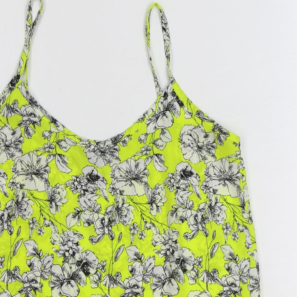 Womens UK Size 8 New Look Yellow Basic Tank