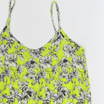 Womens UK Size 8 New Look Yellow Basic Tank