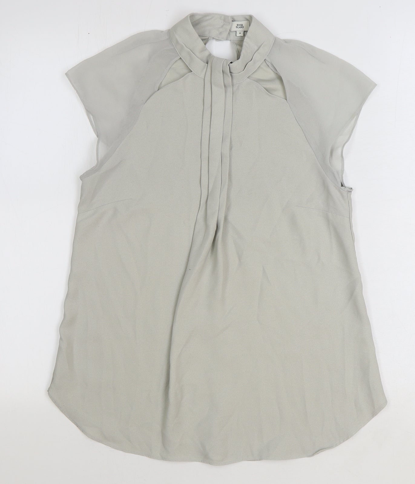 Womens UK Size 8 River Island Grey Basic Blouse