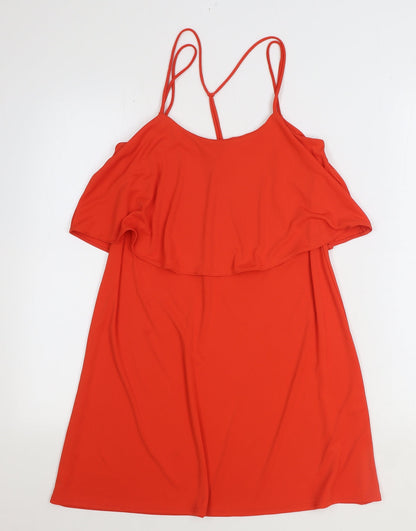 River Island Womens Red Polyester A-Line Size 6 Scoop Neck Pullover