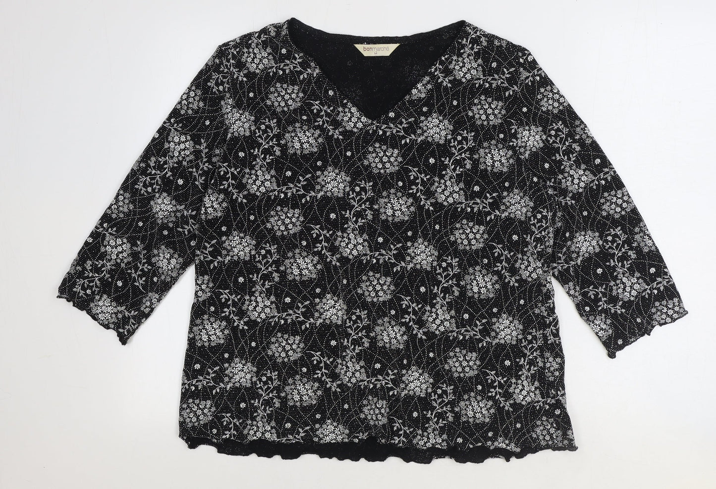 Womens UK Size M Bonmarché Black Basic Blouse