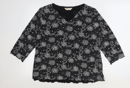 Womens UK Size M Bonmarché Black Basic Blouse