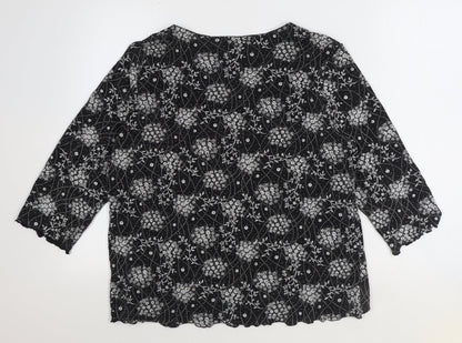 Womens UK Size M Bonmarché Black Basic Blouse