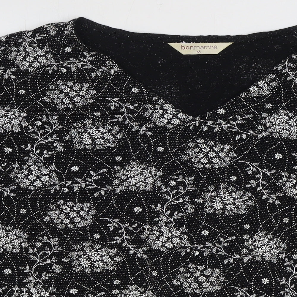 Womens UK Size M Bonmarché Black Basic Blouse