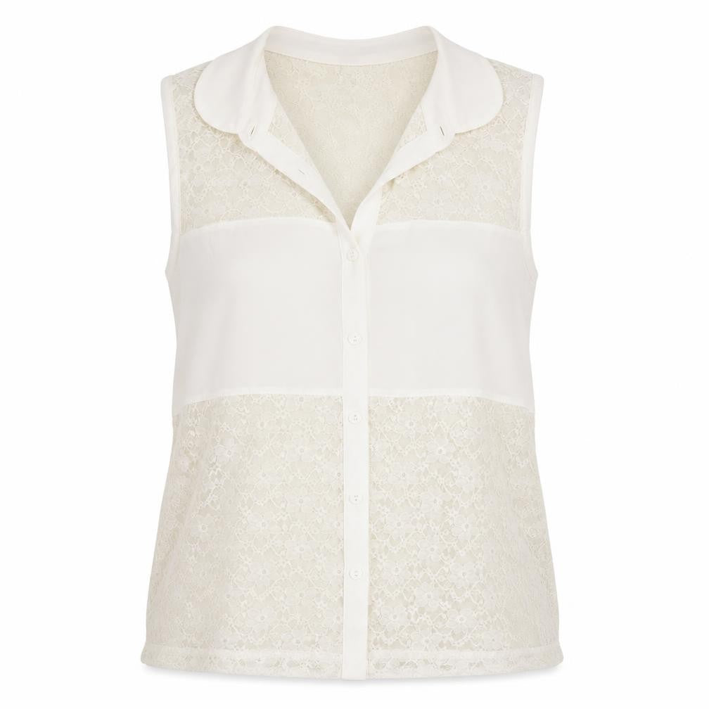 Womens UK Size XS Preworn Ivory Basic Blouse