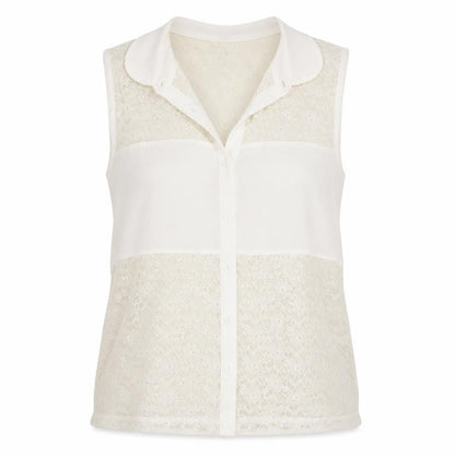 Womens UK Size XS Preworn Ivory Basic Blouse