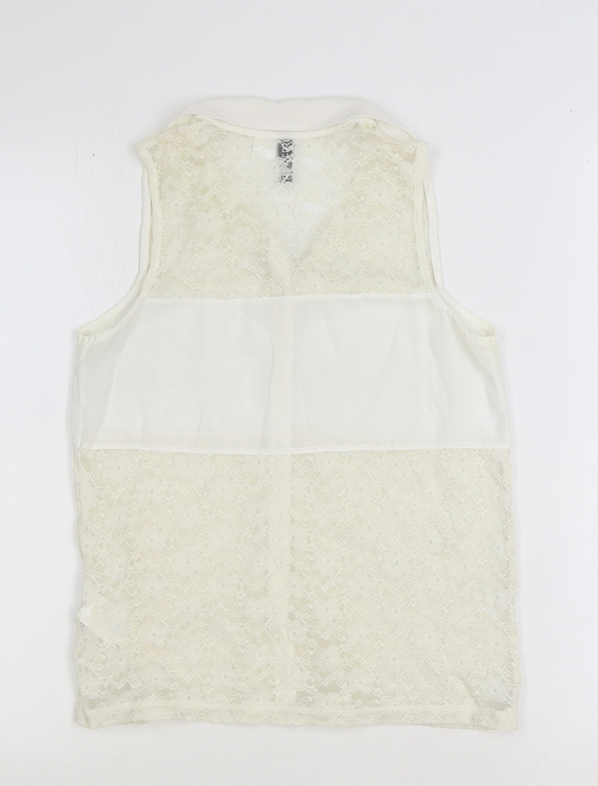 Womens UK Size XS Preworn Ivory Basic Blouse