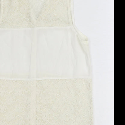 Womens UK Size XS Preworn Ivory Basic Blouse