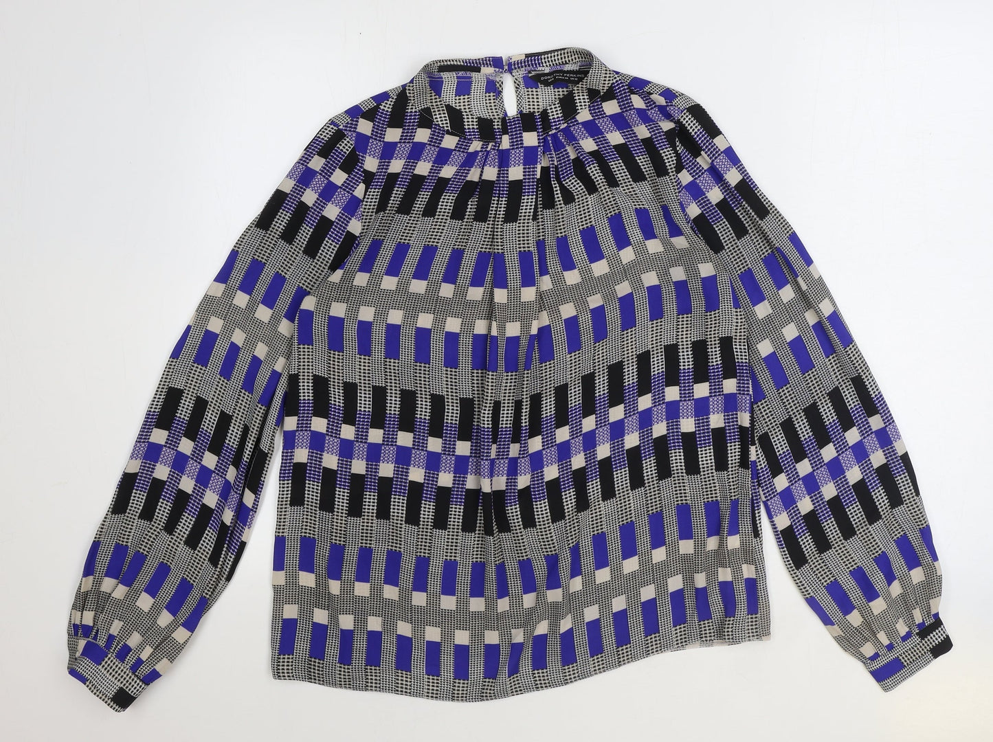 Womens UK Size 12 Dorothy Perkins Blue Basic Blouse