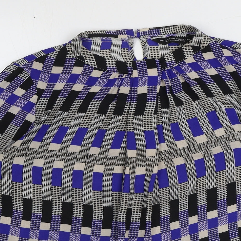 Womens UK Size 12 Dorothy Perkins Blue Basic Blouse