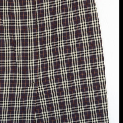 United Colours of Benetton Womens Multicoloured Plaid Viscose Straight & Pencil Skirt Size 12 Zip