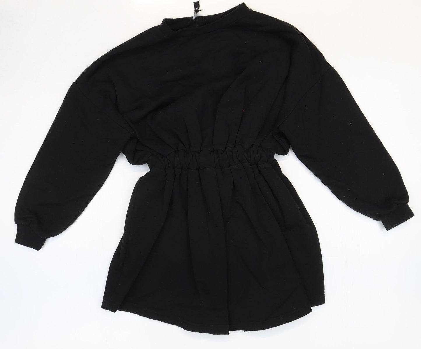 Boohoo Womens Black 100% Cotton Fit & Flare Size 6 Round Neck Pullover