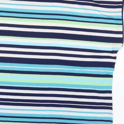 Bonmarché Womens Multicoloured Striped Polyester Basic Blouse Size 12 Scoop Neck