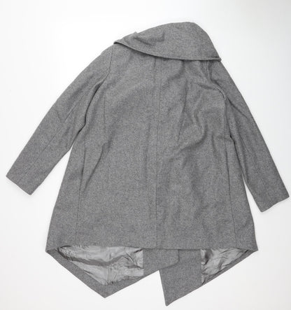 ASOS Womens Grey Overcoat Coatigan Size 8 Button