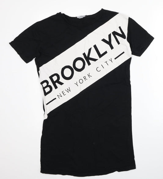 Womens UK Size 8 Atmosphere Black Basic T-Shirt