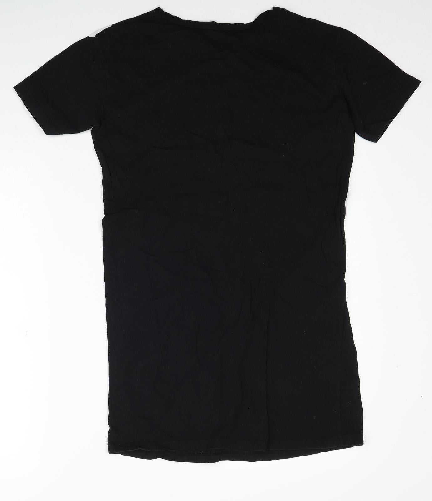 Womens UK Size 8 Atmosphere Black Basic T-Shirt