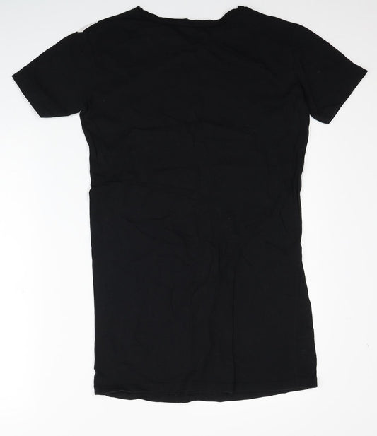 Womens UK Size 8 Atmosphere Black Basic T-Shirt
