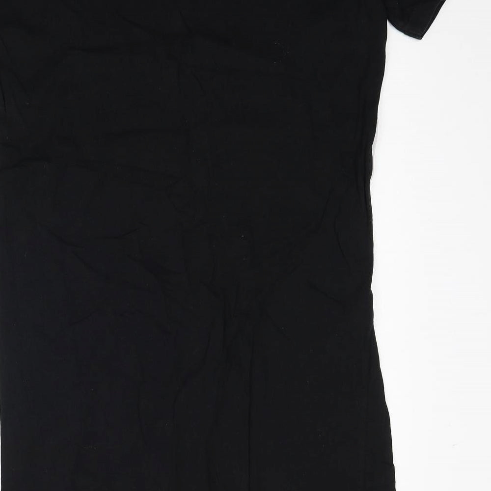 Womens UK Size 8 Atmosphere Black Basic T-Shirt