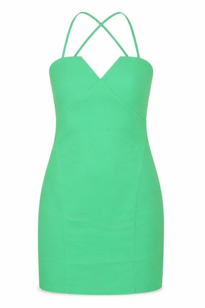 ASOS Womens Green Polyester Mini Size 6 V-Neck Zip