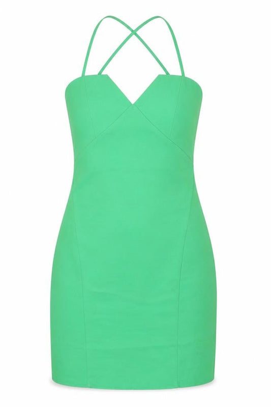 ASOS Womens Green Polyester Mini Size 6 V-Neck Zip
