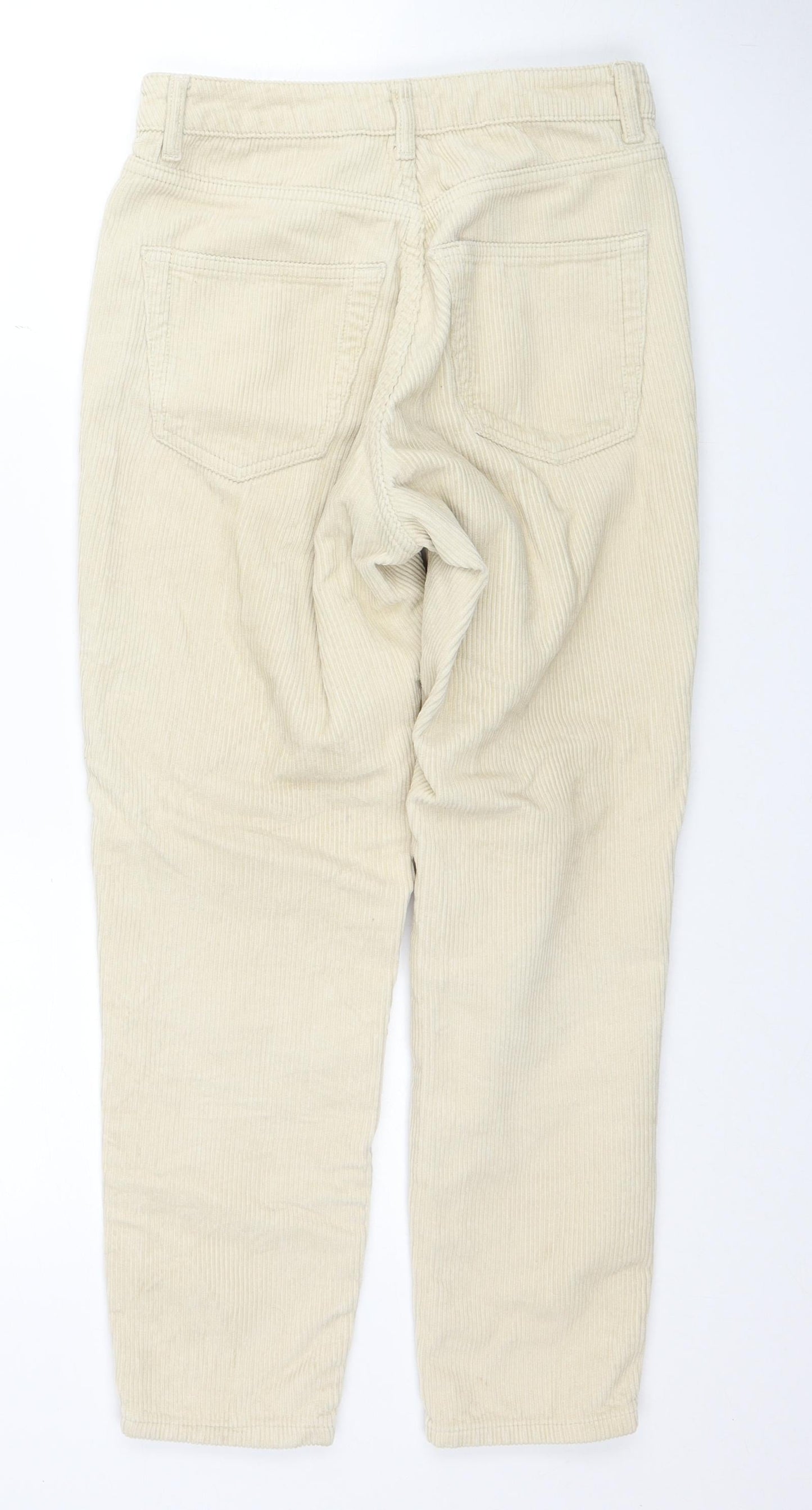 Topshop Womens Beige Cotton Trousers Size 25 in L28 in Regular Zip