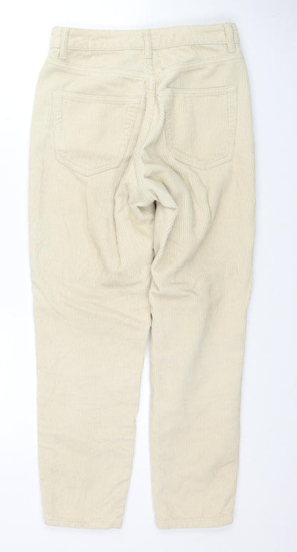Topshop Womens Beige Cotton Trousers Size 25 in L28 in Regular Zip