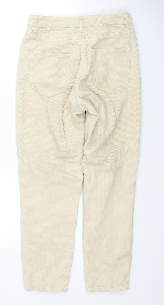 Topshop Womens Beige Cotton Trousers Size 25 in L28 in Regular Zip