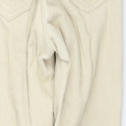 Topshop Womens Beige Cotton Trousers Size 25 in L28 in Regular Zip