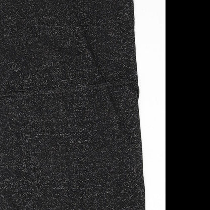 Dorothy Perkins Womens Black Polyester Mini Size 8 Mock Neck Button