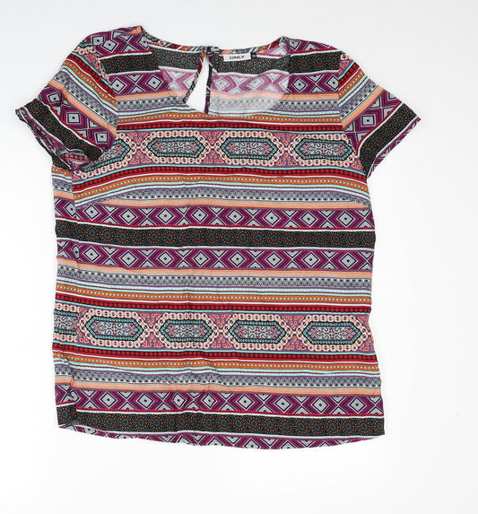 Womens UK Size S Only Multicoloured Basic Blouse