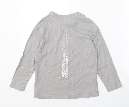 George Boys Grey 100% Cotton Basic Casual Size 5-6 Years Round Neck Pullover