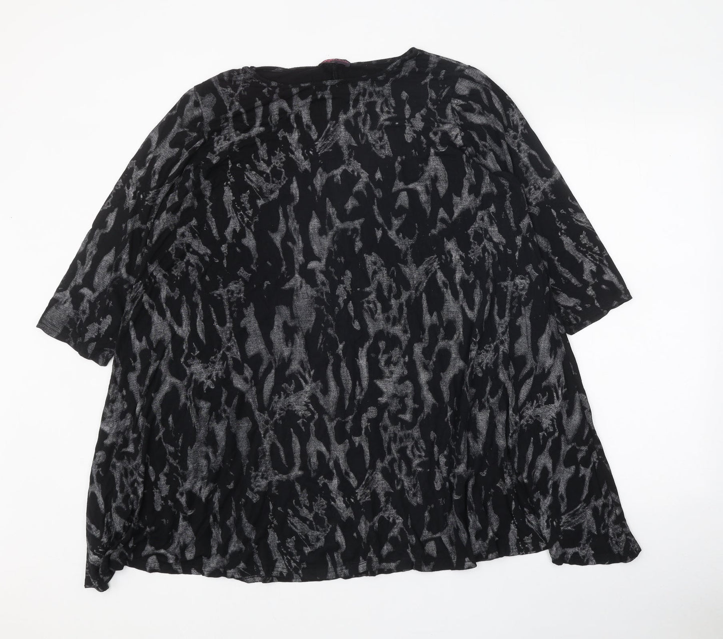 Womens UK Size 2XL Style Plus Black Basic Blouse