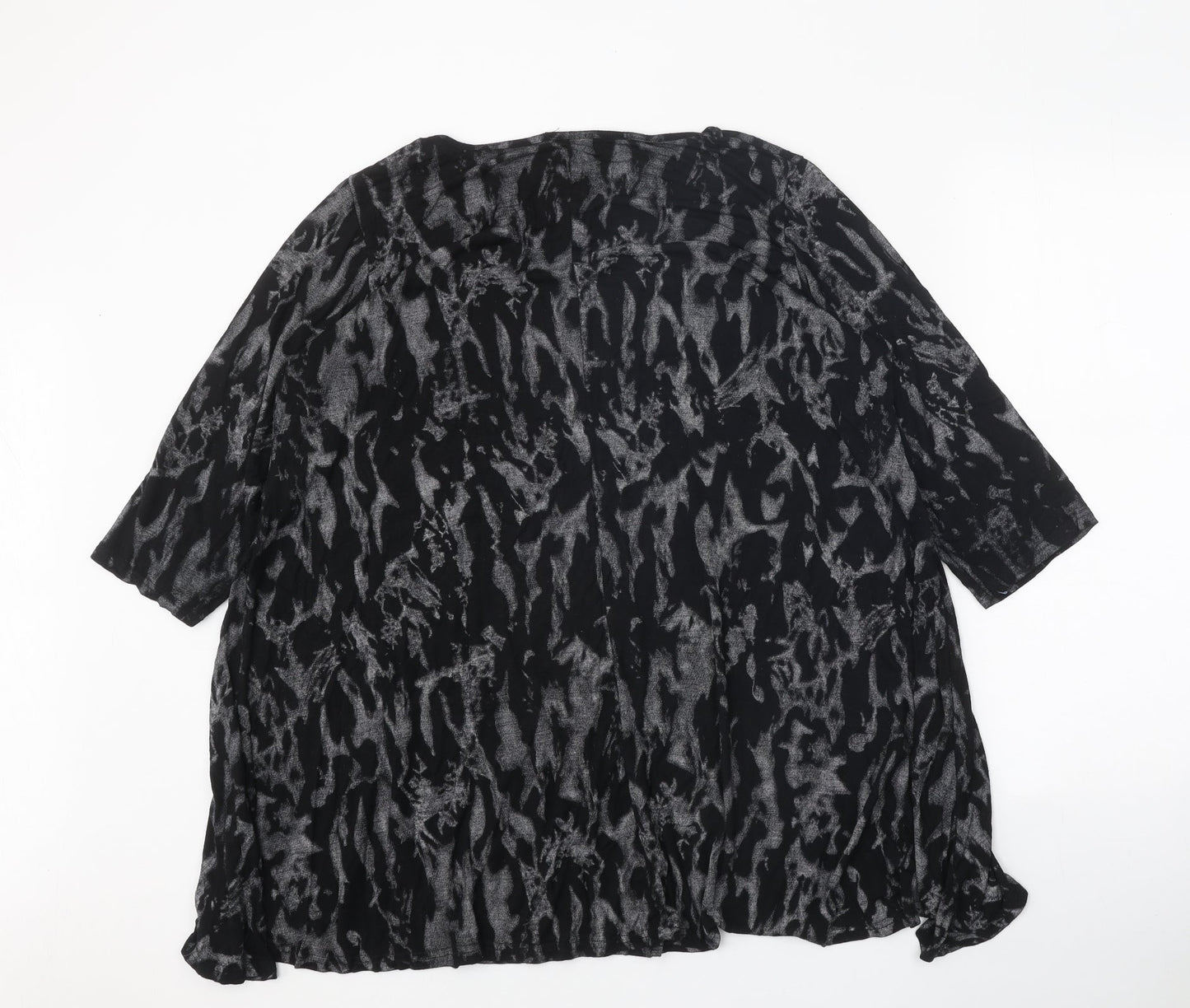 Womens UK Size 2XL Style Plus Black Basic Blouse