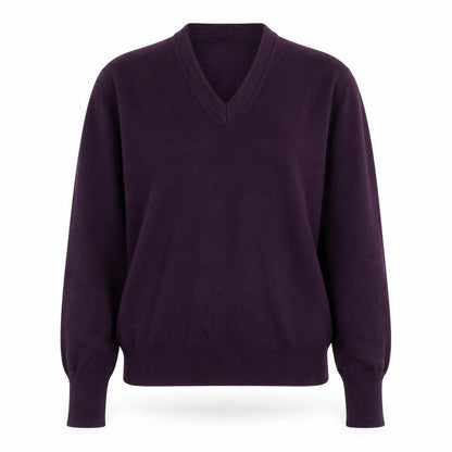 Peter Werth Womens Purple V-Neck Acrylic Pullover Jumper Size 10