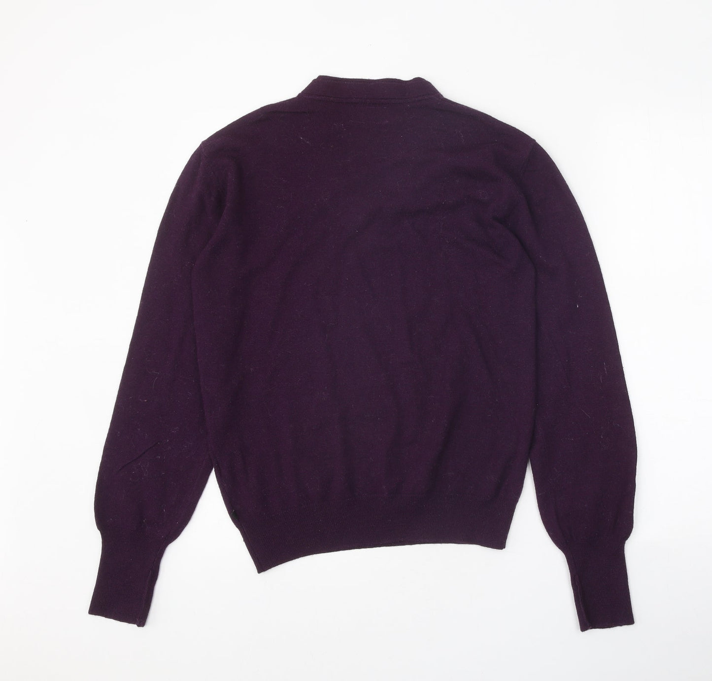 Peter Werth Womens Purple V-Neck Acrylic Pullover Jumper Size 10