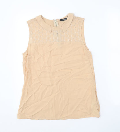 Womens UK Size 10 Oasis Beige Basic Blouse