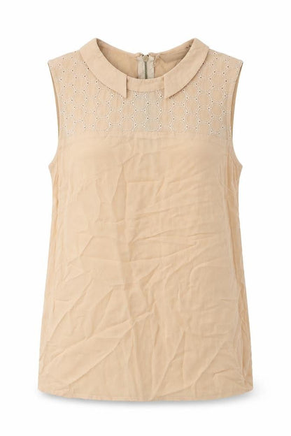 Womens UK Size 10 Oasis Beige Basic Blouse
